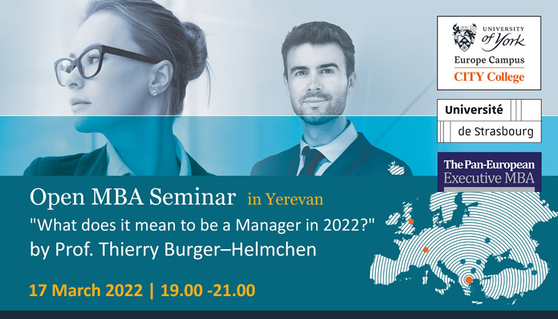 Open MBA Seminar: What does it mean to be a Manager in 2022?